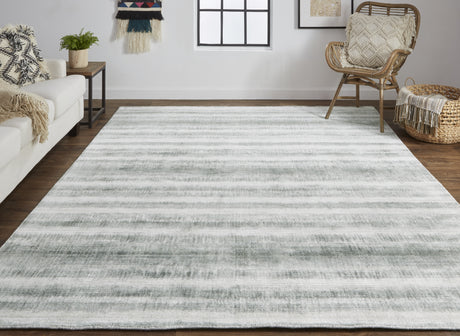 Feizy Mackay Transitional Stripes - Ivory/Green Area Rug - Clearance