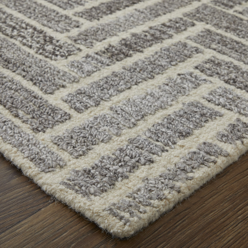 Feizy Asher Transitional Geometric - Taupe/Gray/Tan Area Rug - Clearance