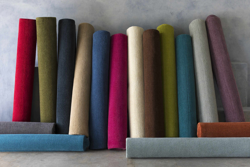 Made to Order Custom Size Brockton Solid Wool Dark Blue Area Rug