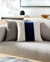 Bunyip Navy Velvet Band Throw Pillow