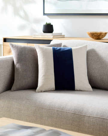 Bunyip Navy Velvet Band Throw Pillow