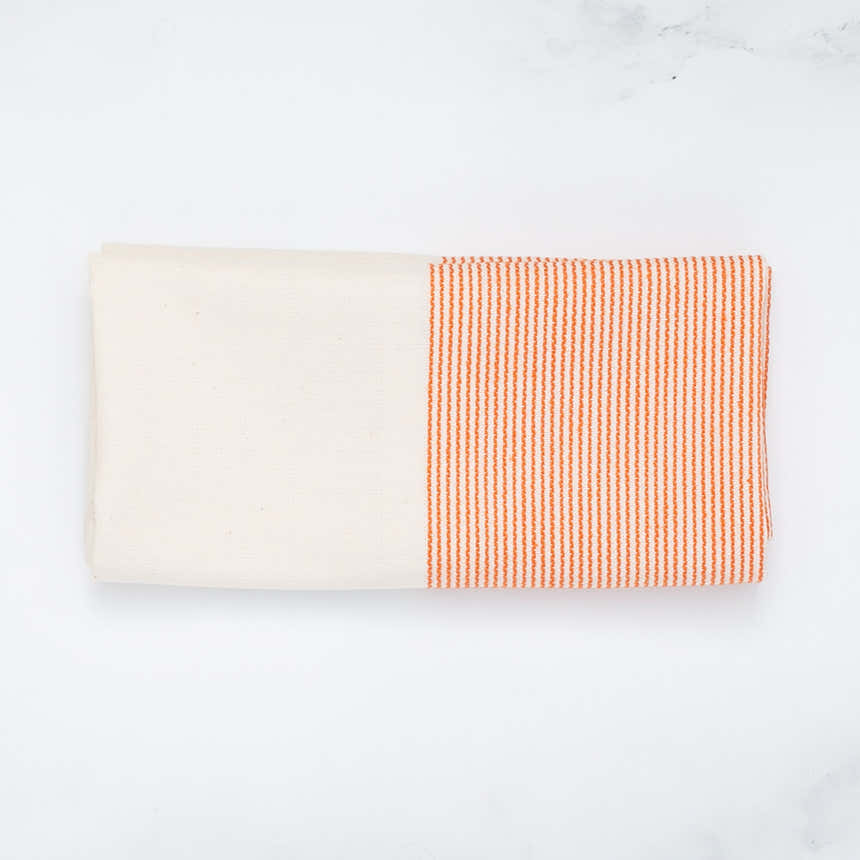 The Stripe Collection Napkins Natural Cotton & Persimmon