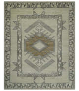 Natural Wool Hand Knotted Ivory, Beige and Black Traditional Heriz Serapi Wool Multi Size wool Area Rug, Kids, Living Room and Bedroom Rug