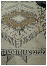 Natural Wool Hand Knotted Ivory, Beige and Black Traditional Heriz Serapi Wool Multi Size wool Area Rug, Kids, Living Room and Bedroom Rug