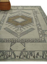 Natural Wool Hand Knotted Ivory, Beige and Black Traditional Heriz Serapi Wool Multi Size wool Area Rug, Kids, Living Room and Bedroom Rug