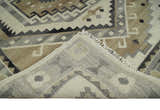 Custom Made Natural Wool Hand Knotted Ivory, Beige and Charcoal Traditional Area Rug, Kids, Living Room and Bedroom Rug