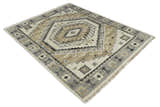 Custom Made Natural Wool Hand Knotted Ivory, Beige and Charcoal Traditional Area Rug, Kids, Living Room and Bedroom Rug