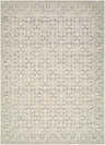 Aram Machine Woven Nabela Noor Home rug with a traditional beige, charcoal, and light gray geometric pattern. Design-Rectangle-527