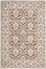 Close-up of the Aram Machine Woven Nabela Noor Home x LIVABLISS NBAR-2306 Area Rug. Features a traditional brown and gray floral pattern. Design-Rectangle-221