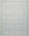 Asha Machine Woven Nabela Noor Home rug, sky blue and off-white traditional floral pattern. Jute and polyester texture. Design-Rectangle-71010