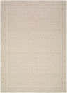 Close-up of the Maan Machine Woven Nabela Noor Home x LIVABLISS NBMA-2300 Area Rug. Features off-white and beige traditional pattern. Design-Rectangle-679