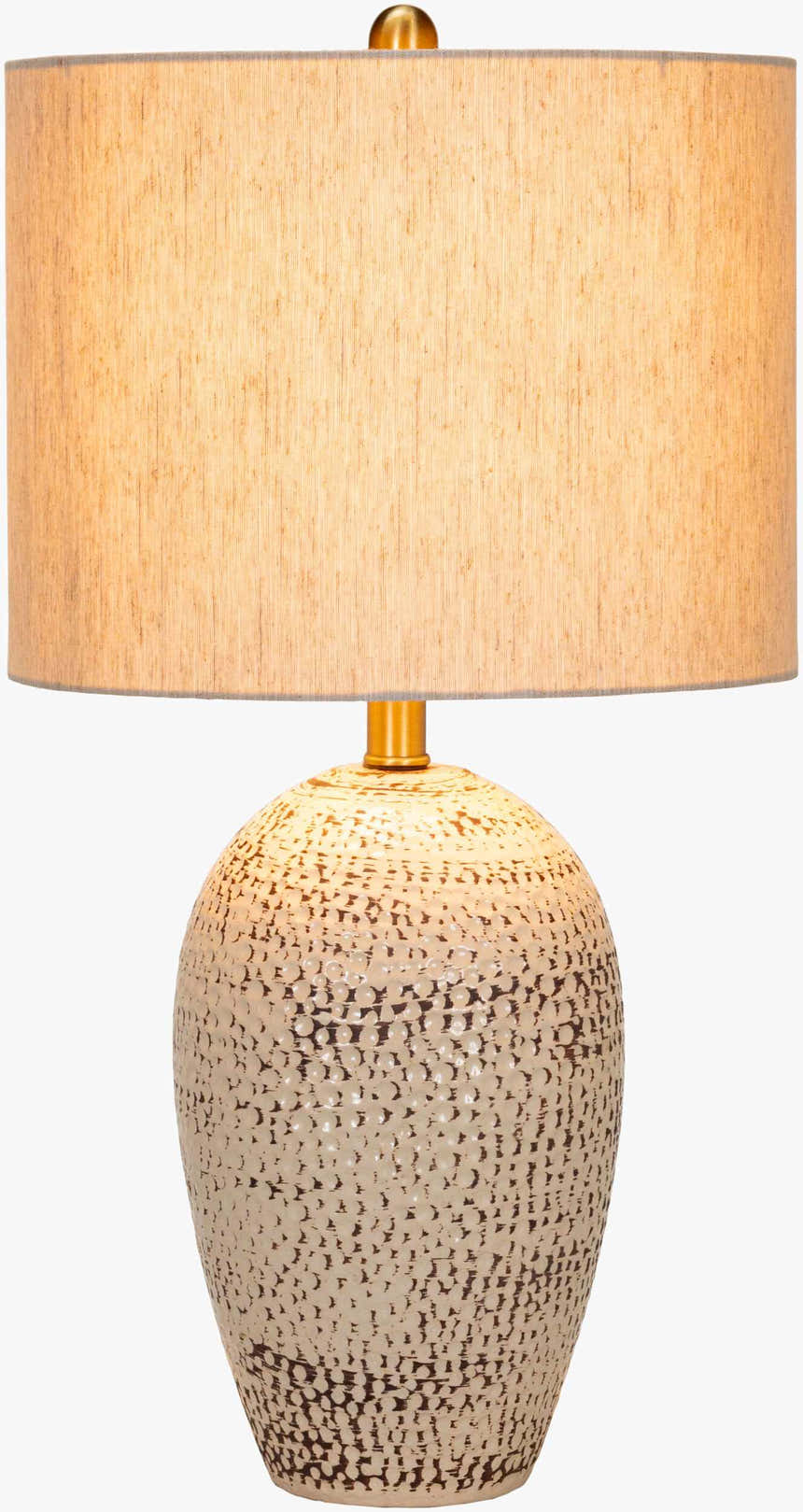 Napoles Beige Ceramic Textured Table Lamp - Clearance