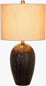 Emet Ribbed Glass Brass Table Lamp - Clearance