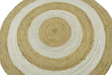 100% ALL NATURAL FIBER HAND BRAIDED BOHO White ROUND JUTE RUG | JR3