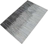 Modern Stripes Gray and Silver Handmade Leather Area Rug