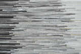 Modern Stripes Gray and Silver Handmade Leather Area Rug
