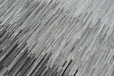 Modern Stripes Gray and Silver Handmade Leather Area Rug