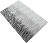 Modern Stripes Gray and Silver Handmade Leather Area Rug