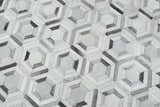 Modern Handmade Ivory and Silver Genuine Leather Area Rug