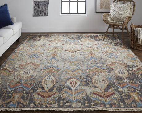 Feizy Leylan Transitional Ikat - Taupe/Tan/Orange Area Rug