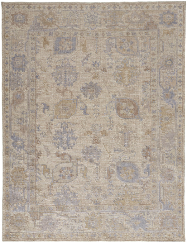 Feizy Wendover Transitional Floral & Botanical - Tan/Orange/Blue Area Rug