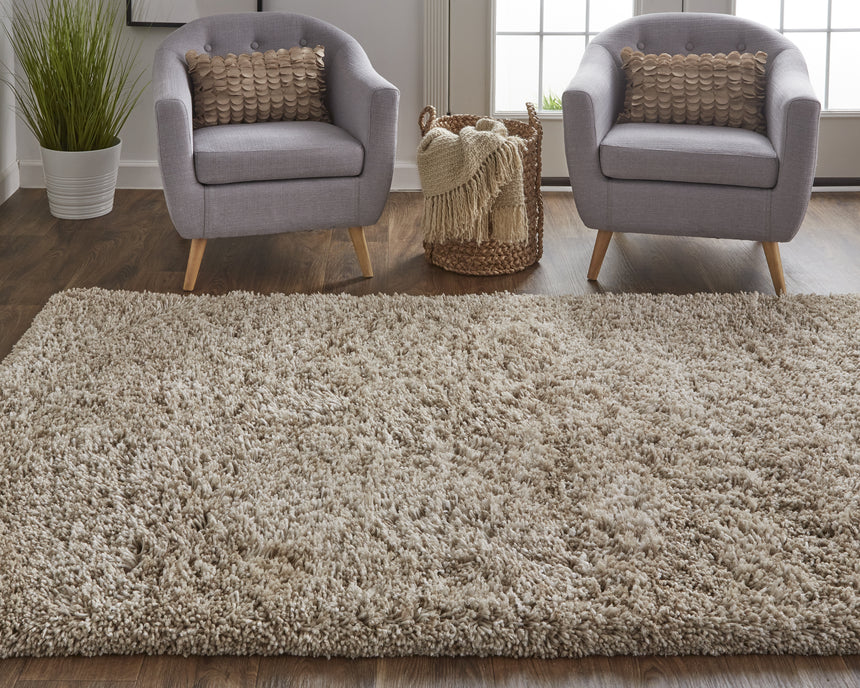 Feizy Stoneleigh Modern Solid - Tan/Ivory Area Rug