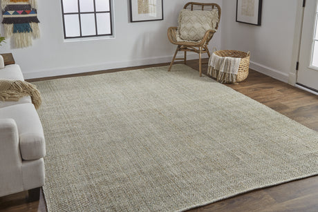 Feizy Naples Transitional Solid - Green/Tan Area Rug