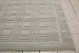 Close-up of the textured, geometric pattern on the grey Nourison Westport wool area rug.