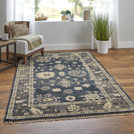 Feizy Fillmore Traditional Floral & Botanical - Blue/Gray Area Rug