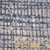 Close up of Nourison Urban Decor Grey Ivory rug showing a geometric grid pattern.