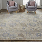 Feizy Wendover Transitional Floral & Botanical - Tan/Orange/Blue Area Rug