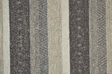 Close-up of the hand woven Feizy Berkeley Gray/Taupe/Tan Area Rug featuring a striped design and wool texture. Texture