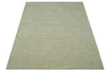 Olive and Ivory Modern Geometrical Stripes Textured Hand Tufted Multi size rug