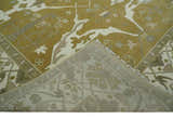 Olive, Ivory and Gray Hand knotted Oushak Custom Made Wool Rug