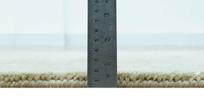 Olive Modern Solid Design Hand Knotted Wool Rug