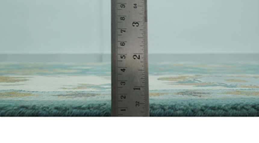 Ollie Custom Made Teal, Ivory and Olive Hand Knotted Oushak Wool Rug