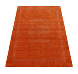 Orange And White Modern Design Hand Loomed Wool Area Rug
