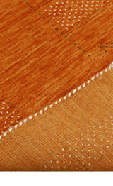 Orange And White Modern Design Hand Loomed Wool Area Rug