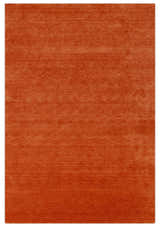 Orange Modern Solid Design Hand Loomed Wool Area Rug