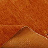 Orange Solid ground with Border Pattern Loomed Wool Area Rug