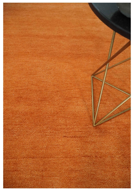 Custom Made orange Solid Woolen Hand Tufted contemporary area Rug