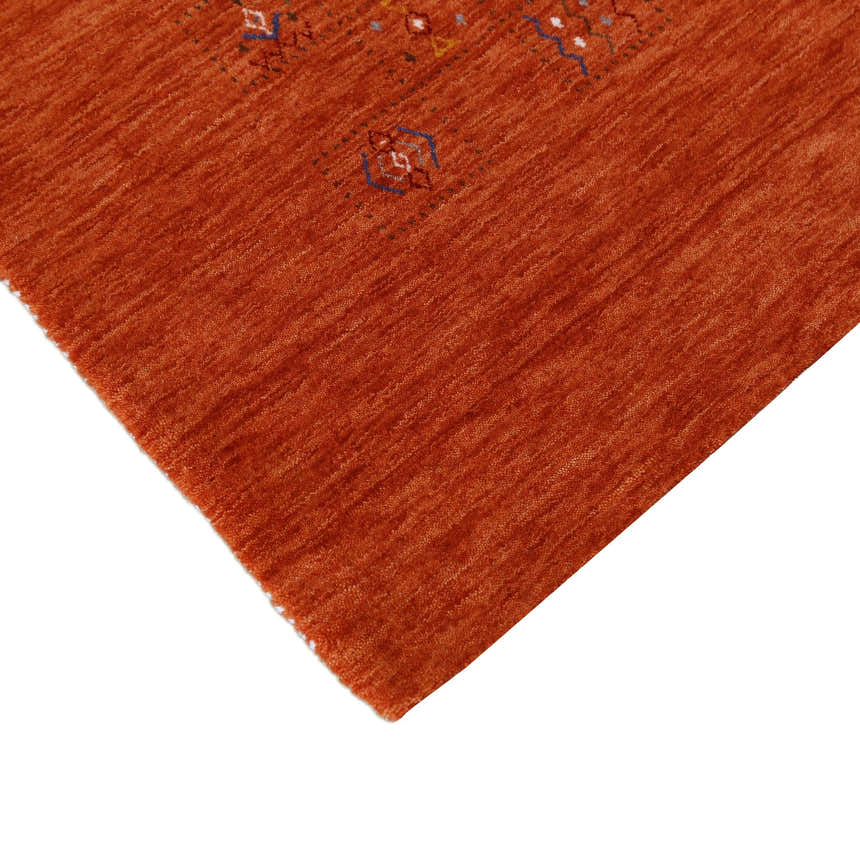 Orange Tribal Center Medallion Hand Loomed Wool Area Rug