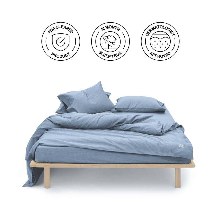 Organic Duvet Cover Set - Deep Indigo