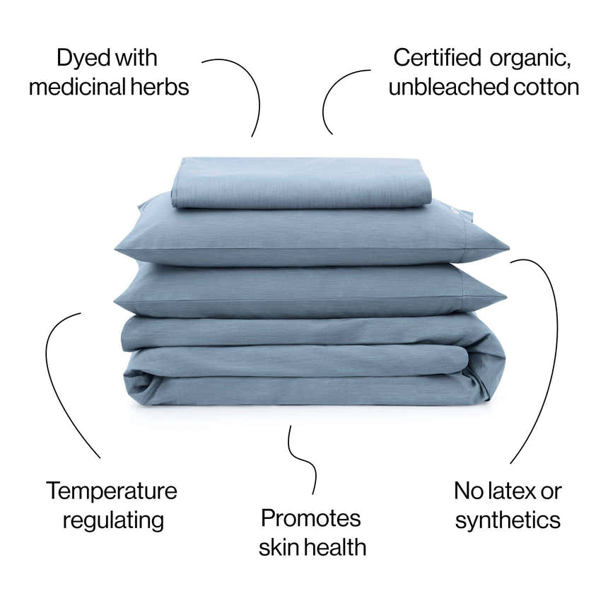 Organic Duvet Cover Set - Deep Indigo