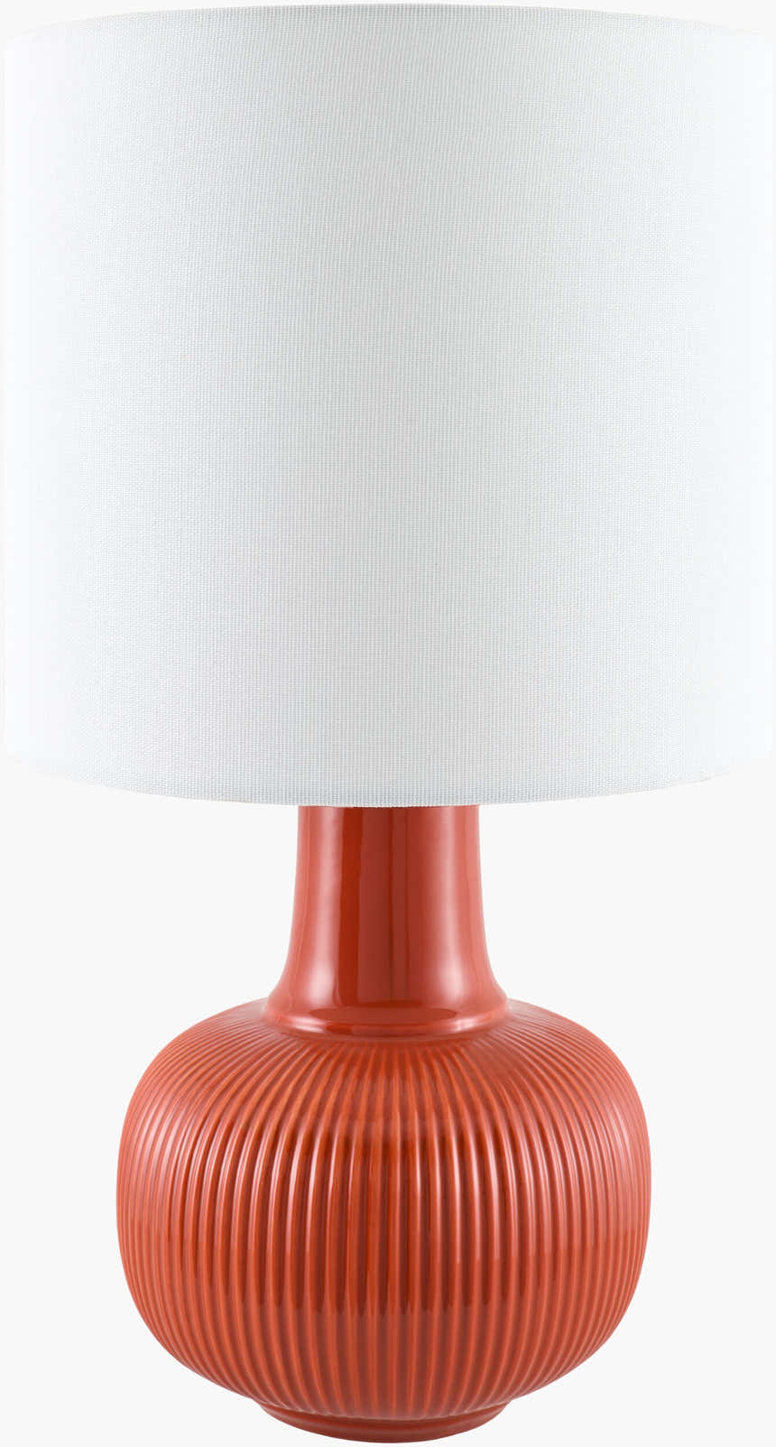 Red Coastal Table Lamp with linen details for bedside or console tables