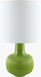 Lime Green Coastal Table Lamp with linen details for bedside or console tables
