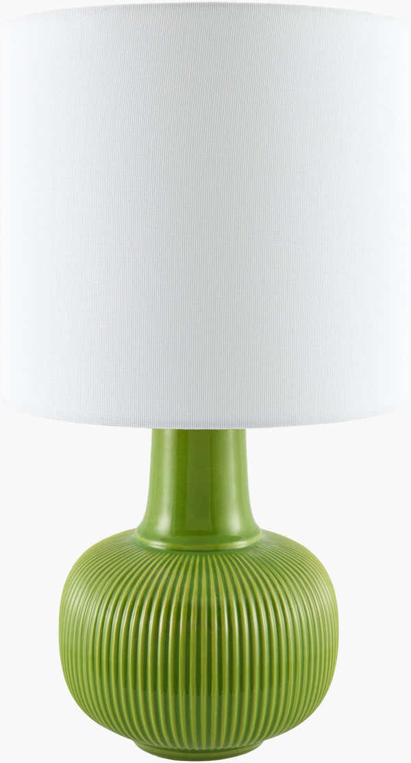 Lime Green Coastal Table Lamp with linen details for bedside or console tables