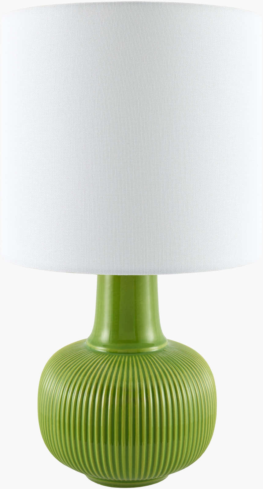Lime Green Coastal Table Lamp with linen details for bedside or console tables