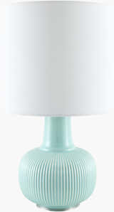 Rich Light Gray Coastal Table Lamp with linen details for bedside or console tables