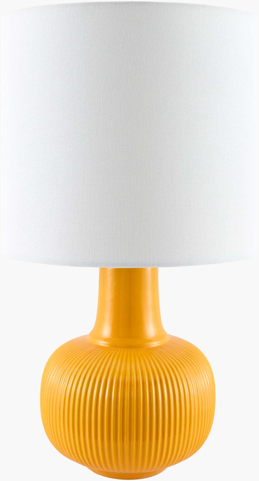 Lemon Yellow Coastal Table Lamp with linen details for bedside or console tables